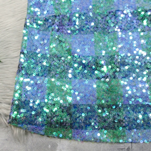 MAEVE by ANTHROPOLOGIE Amatheia Blue Sleeveless Sequin Top Women's Size 8 - Picture 6 of 14